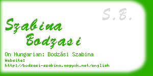 szabina bodzasi business card