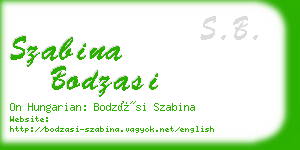 szabina bodzasi business card